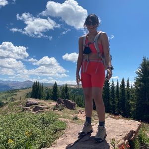 Girlfriend Collective High Rise Bike Short - POPPY